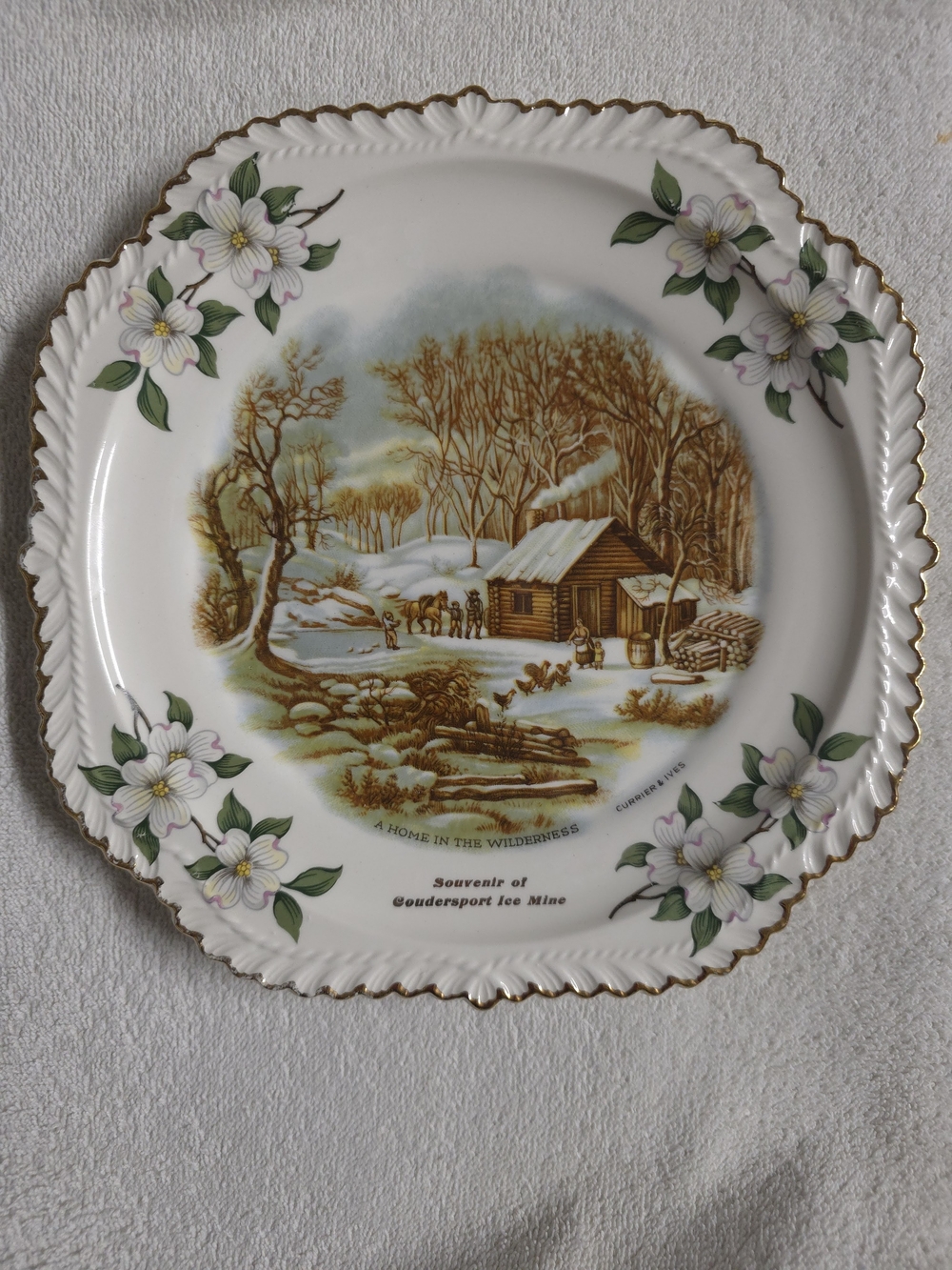 VTG Currier & Ives Coudersport Ice Mine PA Plate EUC